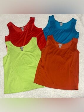 Chicos Tank Top Size 1 (Medium) *LOT OF 4* Stretchy Nylon Spring Summer Colors